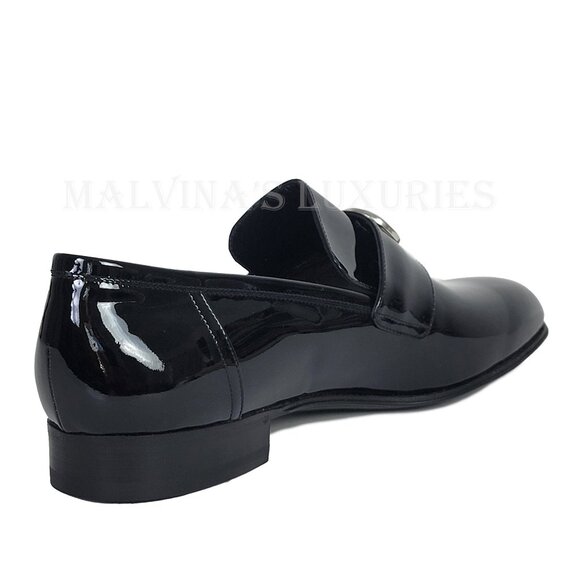 GUCCI SHOES MENS LOAFERS INTERLOCKING G LOGO BLACK LEATHER sz 12.5 US 13 - Picture 7 of 16